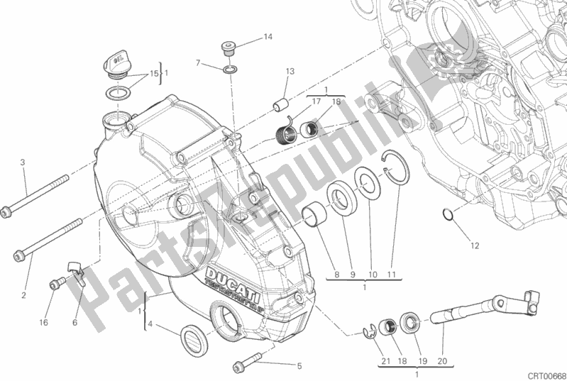 All parts for the Clutch Cover of the Ducati Monster 821 Brasil 2015